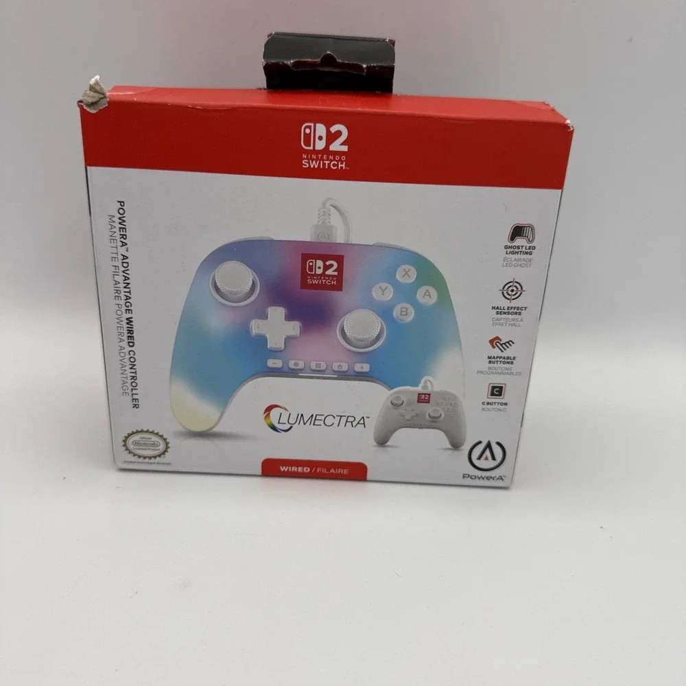 PowerA Advantage Wired Controller for Nintendo Switch 2 with Lumectra Ghost RGB